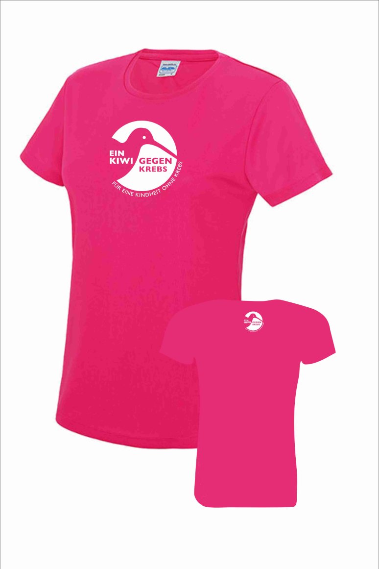 Ein Kiwi gegen Krebs Funktionsshirt Damen, Logo: groß/klein